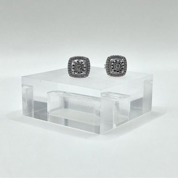 Cushion Cut Natural Diamond Studs - Picture 3 of 6